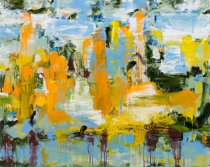 Ann Thomson, 'Air Sky Ocean', 2020. Acrylic on linen, 122 x 153 cm. Courtesy of Messums Org