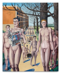 Caroline Coon, Rush Hour: She Strips Them Naked With Her Eyes, 2004. Oil on canvas, 153 x 122cm (60 1/4 x 48in). Copyright Caroline Coon. Courtesy the artist and Stephen Friedman Gallery, London and New York. Photo by Todd-White Art Photography