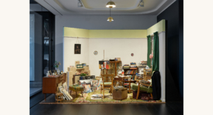 Recreation of Eric Tucker's front room studio at Erick Tucker: At Home, Alon Zakaim Fine Art, 2022