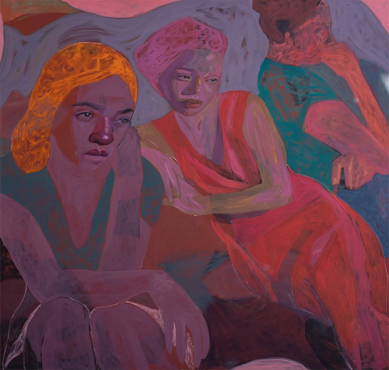 Tizta Berhanu, Weeping with those who weep, 2024, Oil on canvas, 170 x 180 cm, Courtesy of the artist, Addis Fine Art and Tiwani Contemporary, Photo by Deniz Guzel 