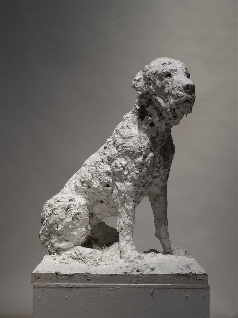 Nicola Hicks, Big Dog, 2010, plaster and straw, 101 x 76 x 76 cm, Courtesy Messums London and the artist 
