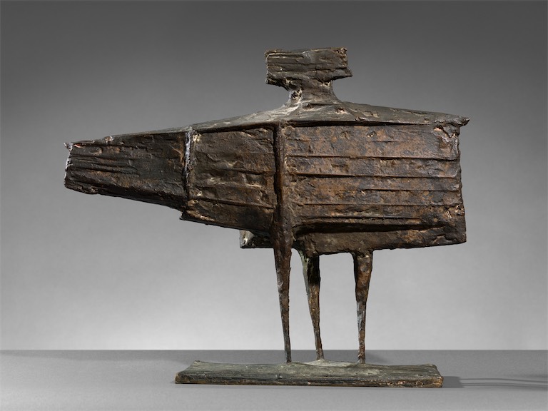 Lynn Chadwick, Maquette for R 34 (Maquette for Stranger III), 1959, Bronze, edition of 6, 44 x 54 x 18 cm (17 ⅜ x 21 ¼ x 7 ⅛ in), Courtesy Osborne Samuel 