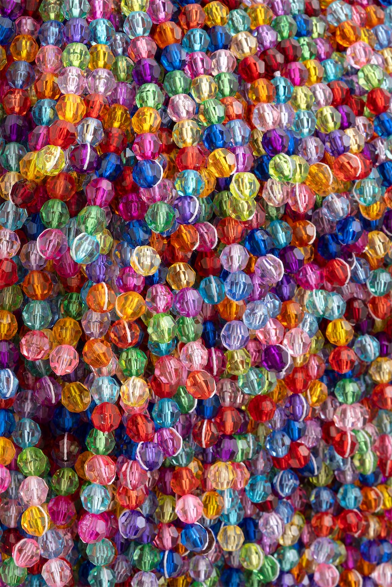 Paola Pivi, TBT, 2025, multicolour plastic pearls, Courtesy the artist and MASSIMODECARLO, Photography by Andrea Rossetti 