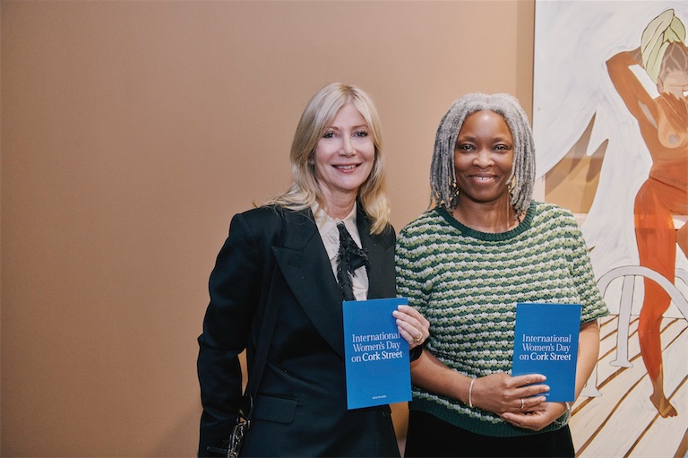 Sigrid Kirk, Co-Founder of AWITA and Adelaide Bannerman, Curator, AWITA International Women's Day on Cork Street, 11.03.2026. Photo: Olivia Estebanez