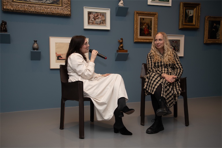 Julia Lucero, Associate Director, London and Anna Freeman Bentley at Nahmad Projects | Helly Nahmad Gallery, AWITA International Women's Day on Cork Street, 11.03.2026. Photo:
Dafydd Jones