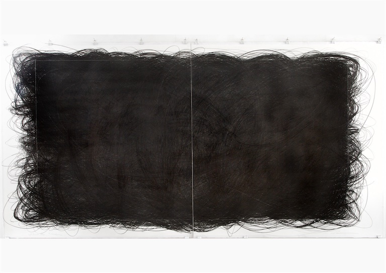 Charles Poulsen, 26th November 2024, 2024, pencil and graphite on paper, 153 x 300 cm. Courtesy the artist and Messums London