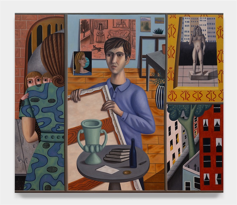 Jonathan Gardner, Painter, 2026, oil on linen, 137.2 × 160 cm (54 × 63 in). Courtesy the artist and MASSIMODECARLO. Photo: Daniel Greer